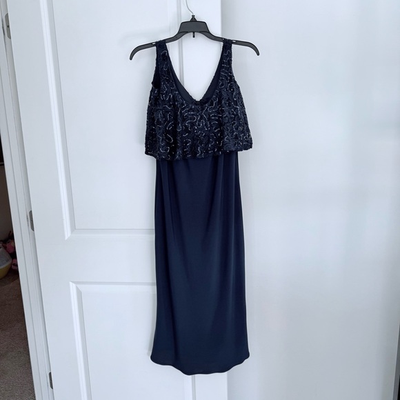 Marina Navy Blue Formal Dress Lace Sequins Size 10 - Picture 2 of 16